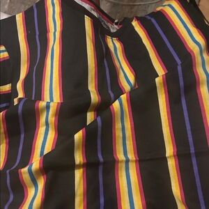 Fresh Neon Striped Shirt Men’s Large Retro Rainbow Streetwear NWT Bold Color Tee